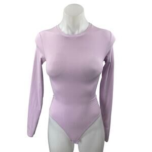 Skims Women Purple Lilac Long Sleeve Crew Neck T Shirt Tee Bodysuit Top Size M